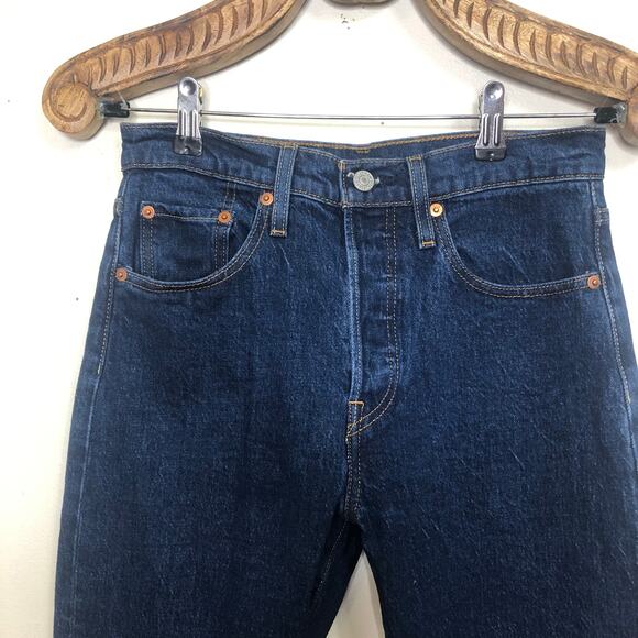 Levi 501 Jeans Big E Reproduction Skinny Blue Button Fly 27 - Picture 4 of 13